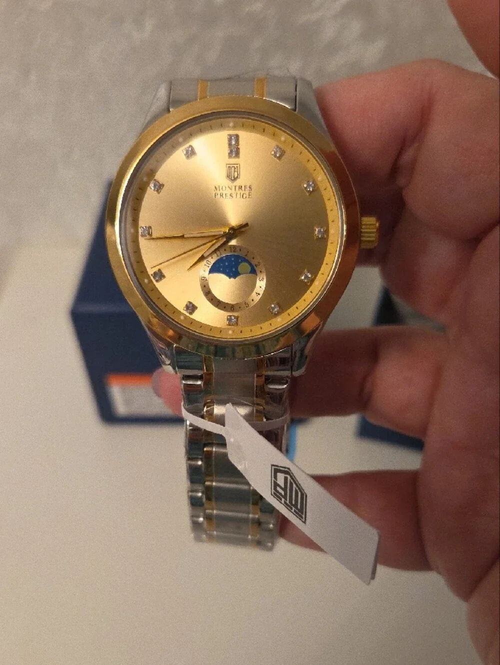 Men’s Two-Tone Gold and Silver Moonphase Watch